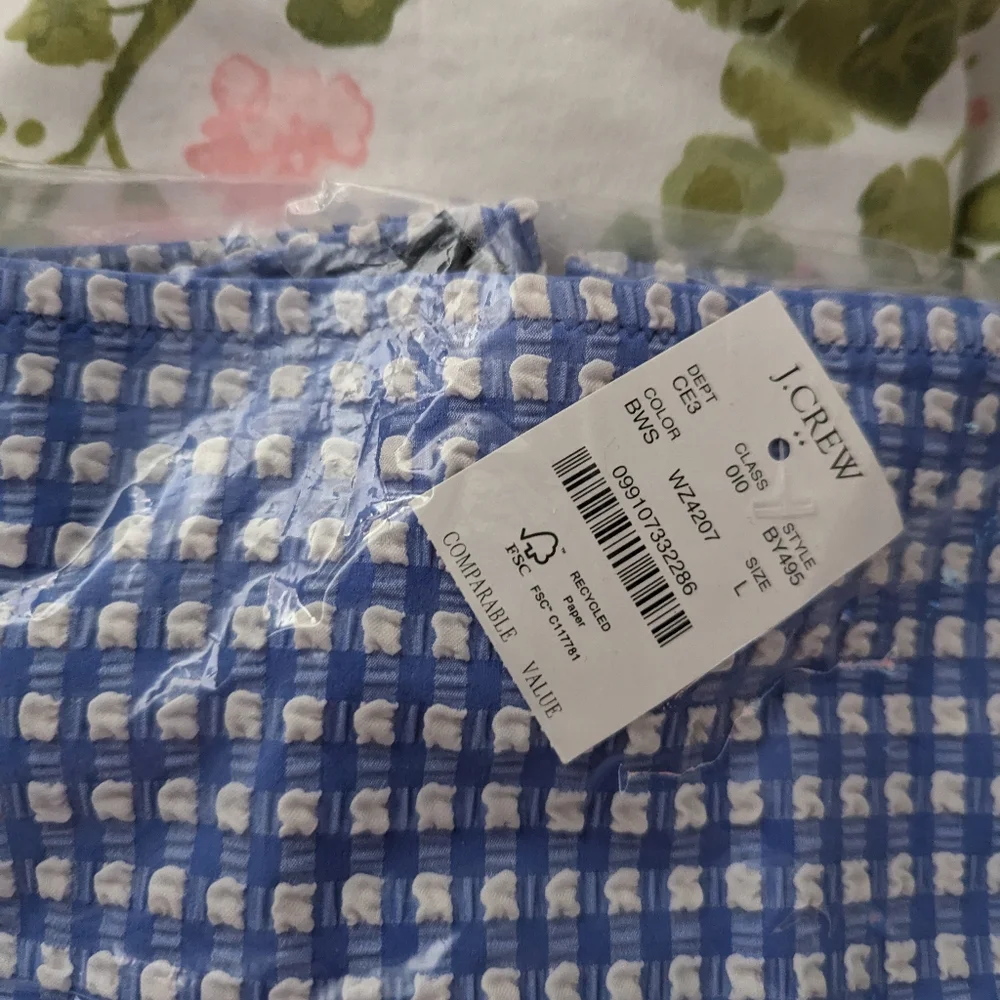 JCrew Seersucker High Waist Bikini Bottom - Picture 2 of 5